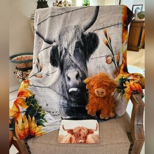 Scottish Highlands Cow Throw and Plush
